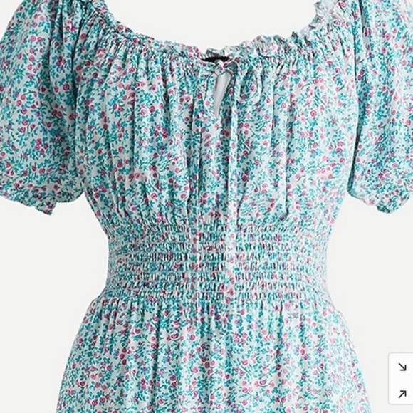 Womens J.Crew puff sleeve floral midi dress - Picture 2 of 7